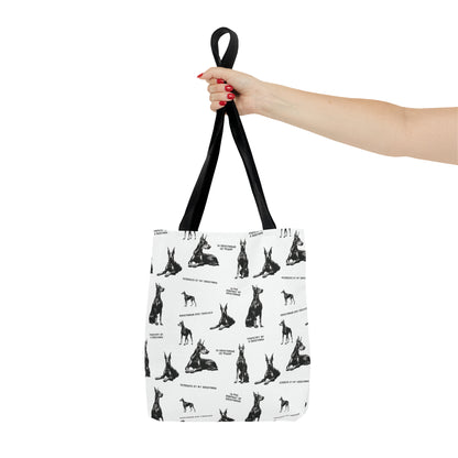 Doberman Quotes All Over Printed Tote Bag