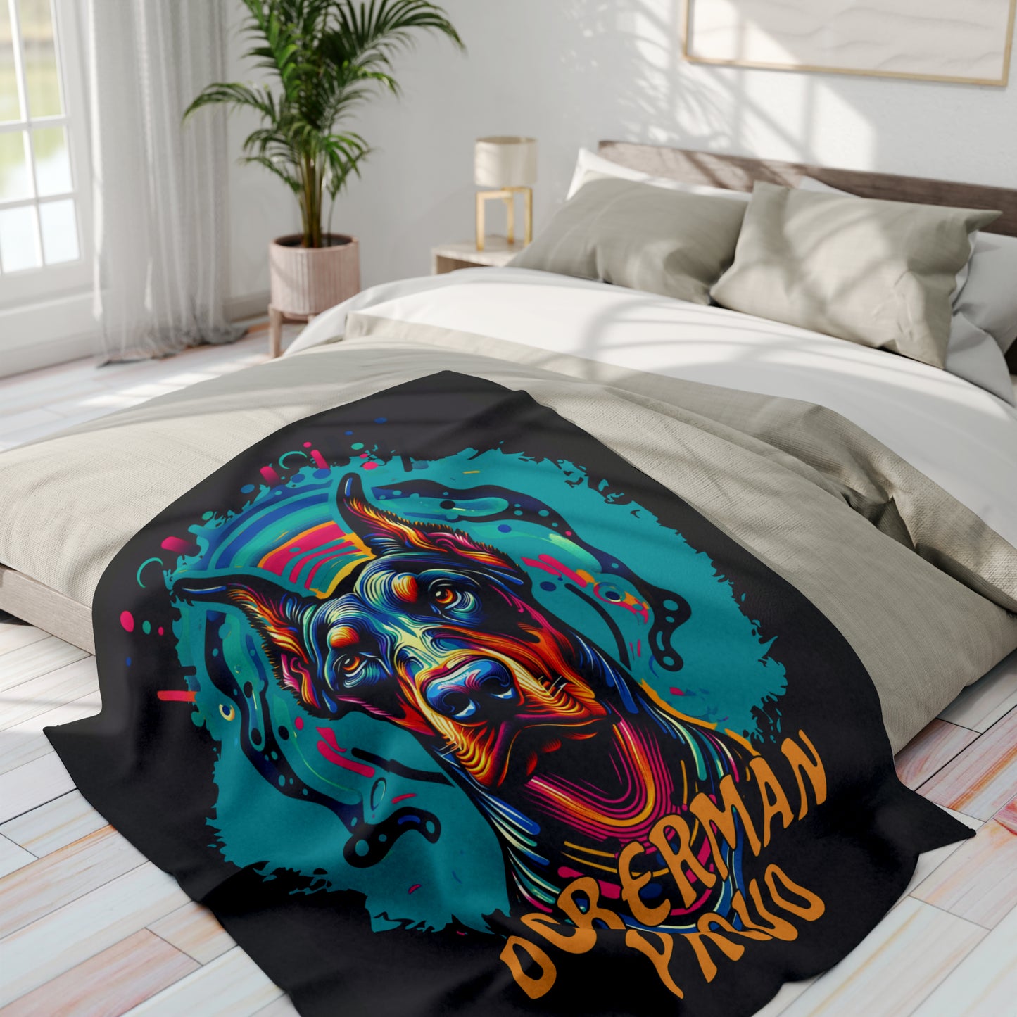 Doberman Proud Arctic Fleece Blanket