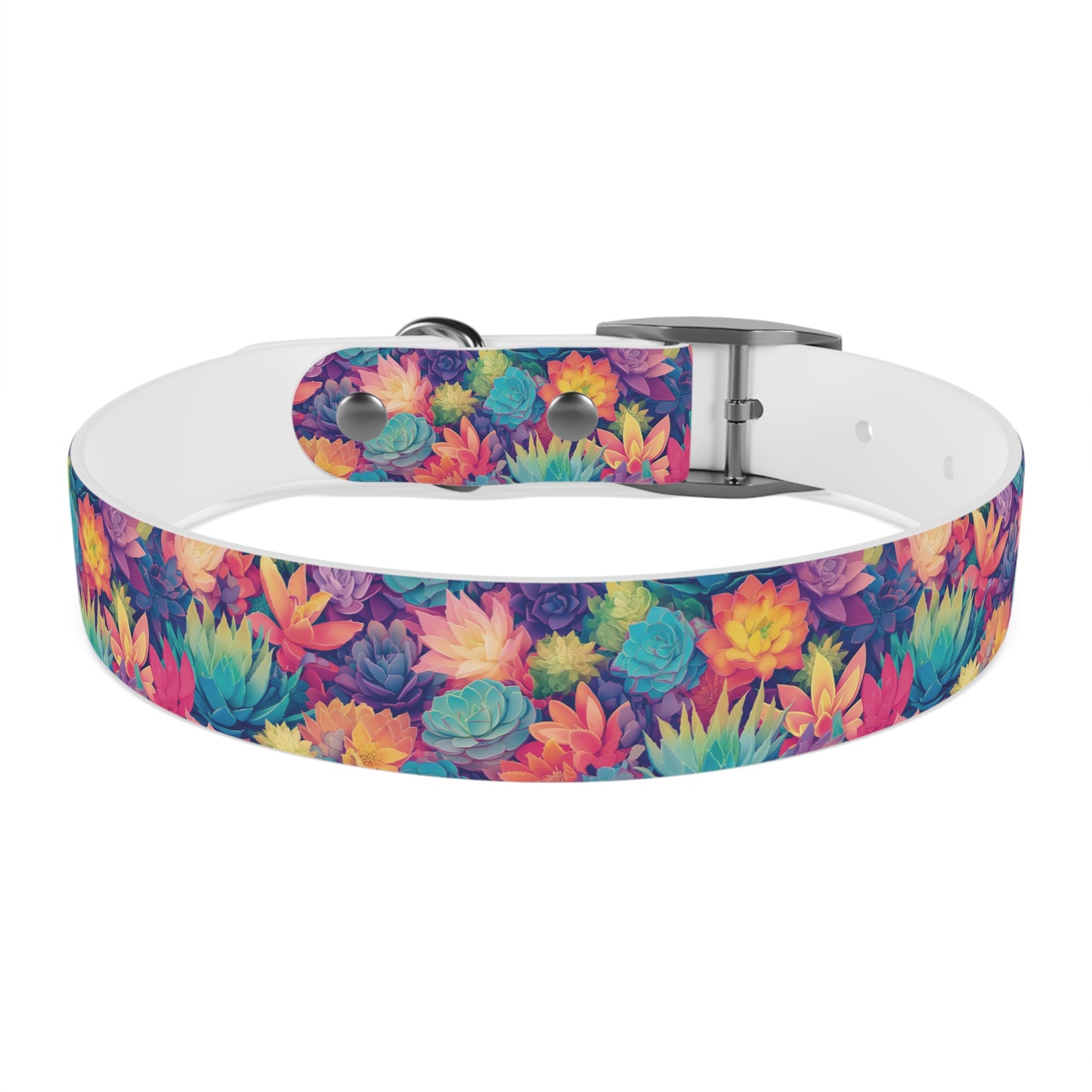 Personalized Pastel Succulents Dog Collar