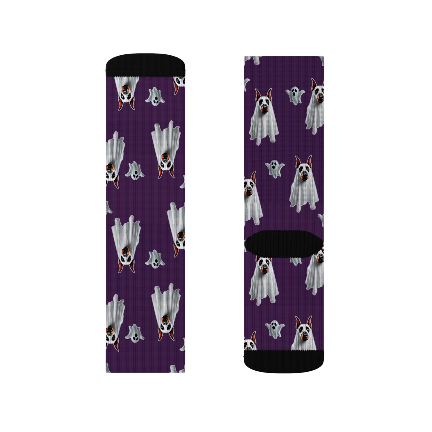 Mystic Purple Doberman Ghost Socks