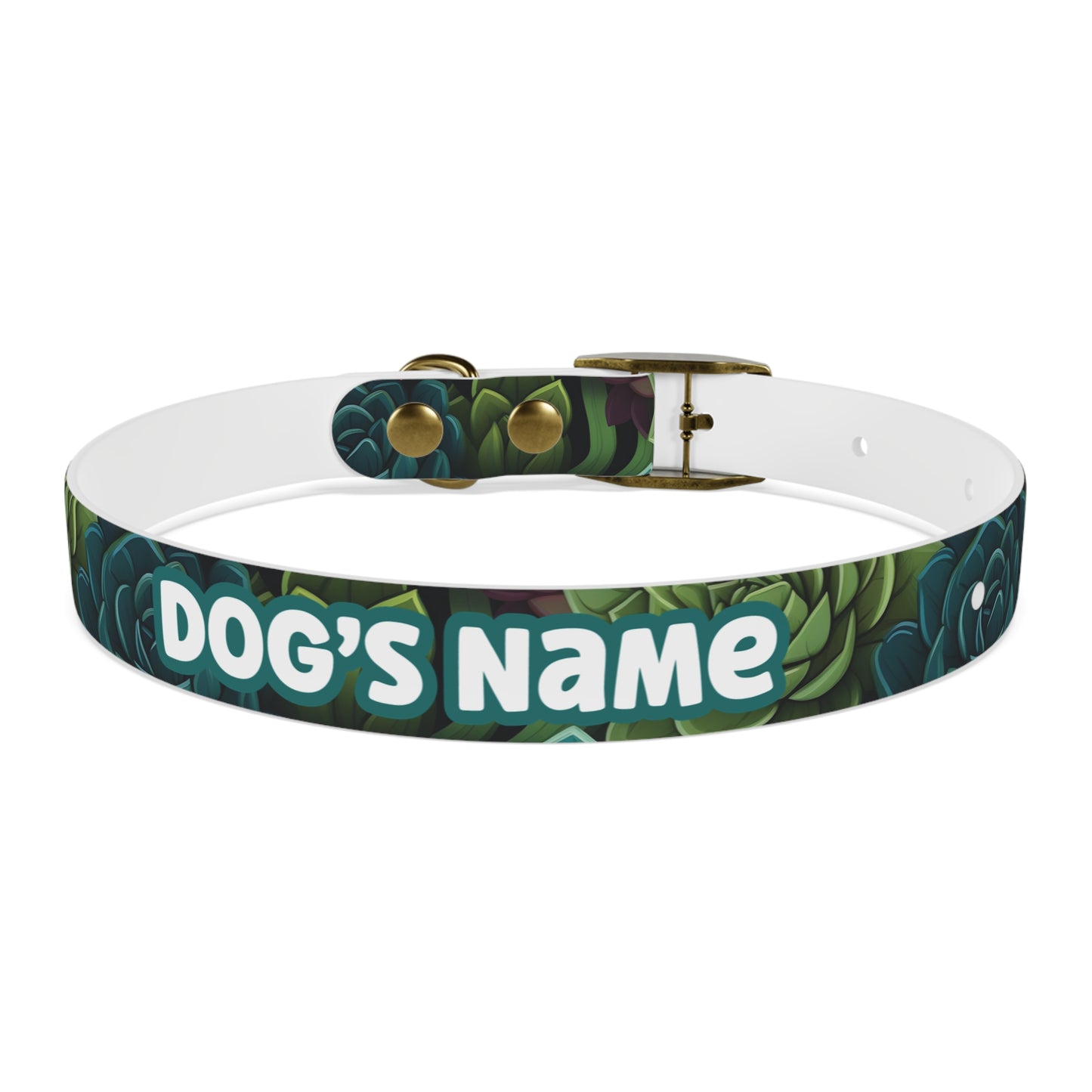 Succulent Oasis Personalized Dog Collar