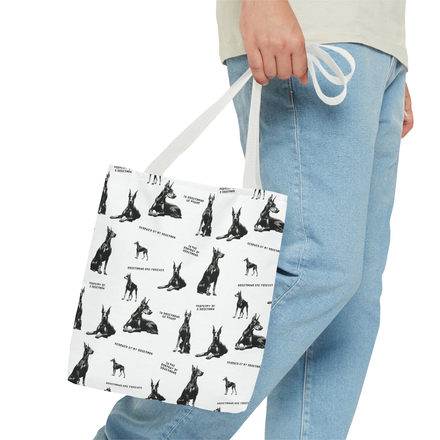 Doberman Quotes All Over Printed Tote Bag