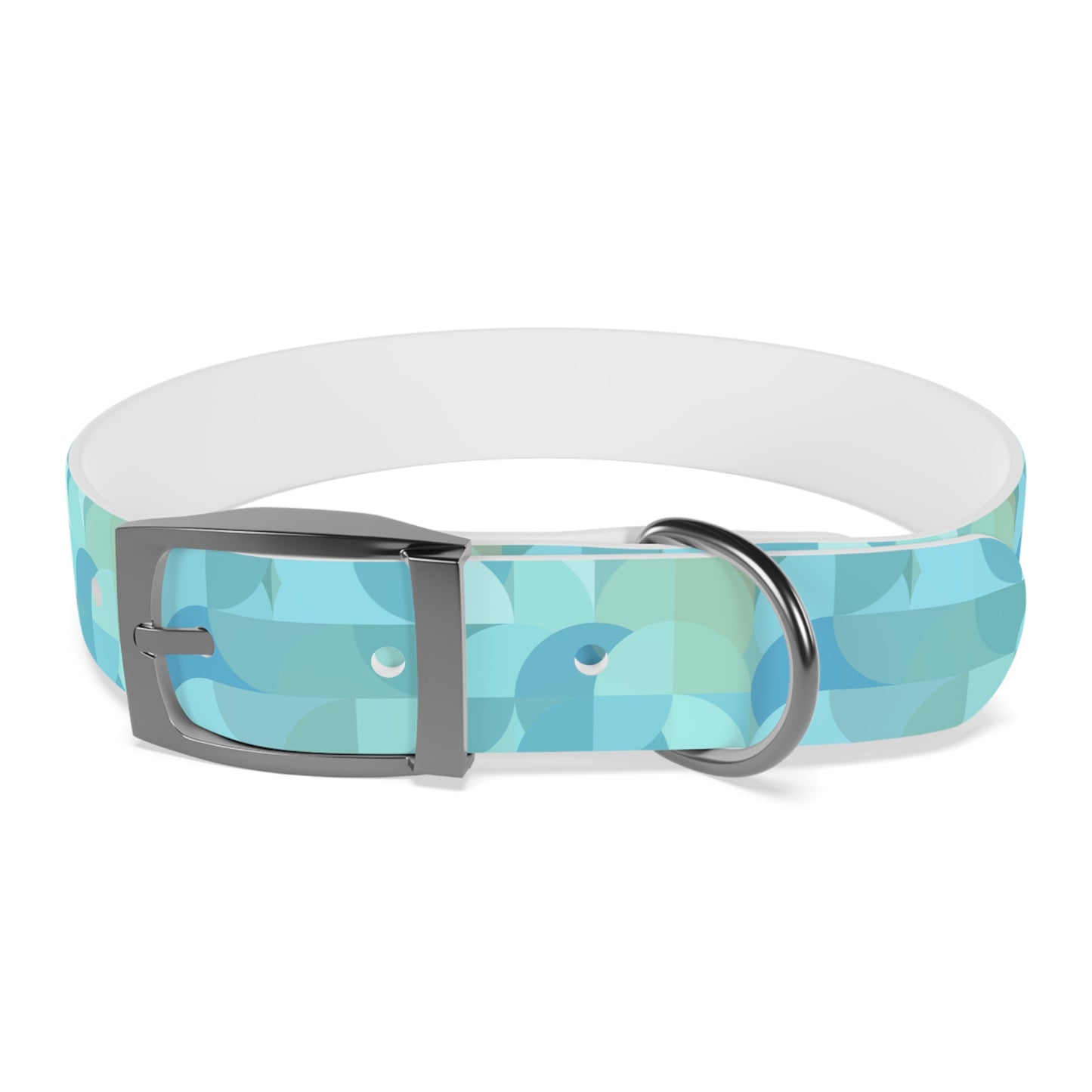 Turquoise Geometric Pattern Dog Collar