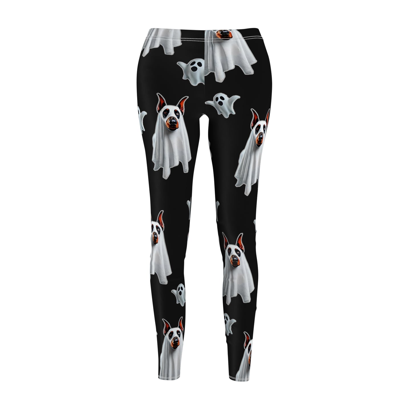 Ghostly Doberman Leggings Mystic Black