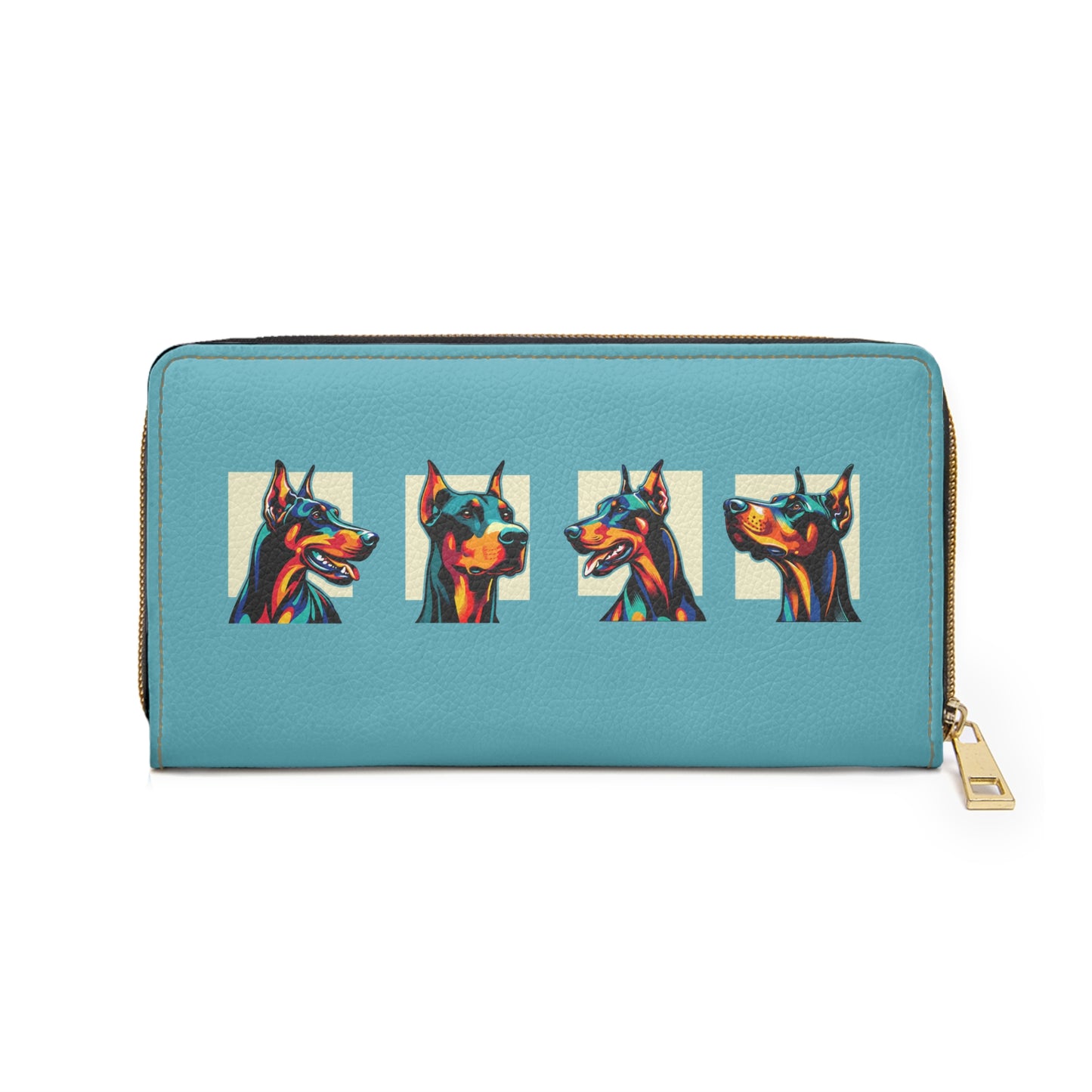 Pop Art Dobermans Zippered Wallet