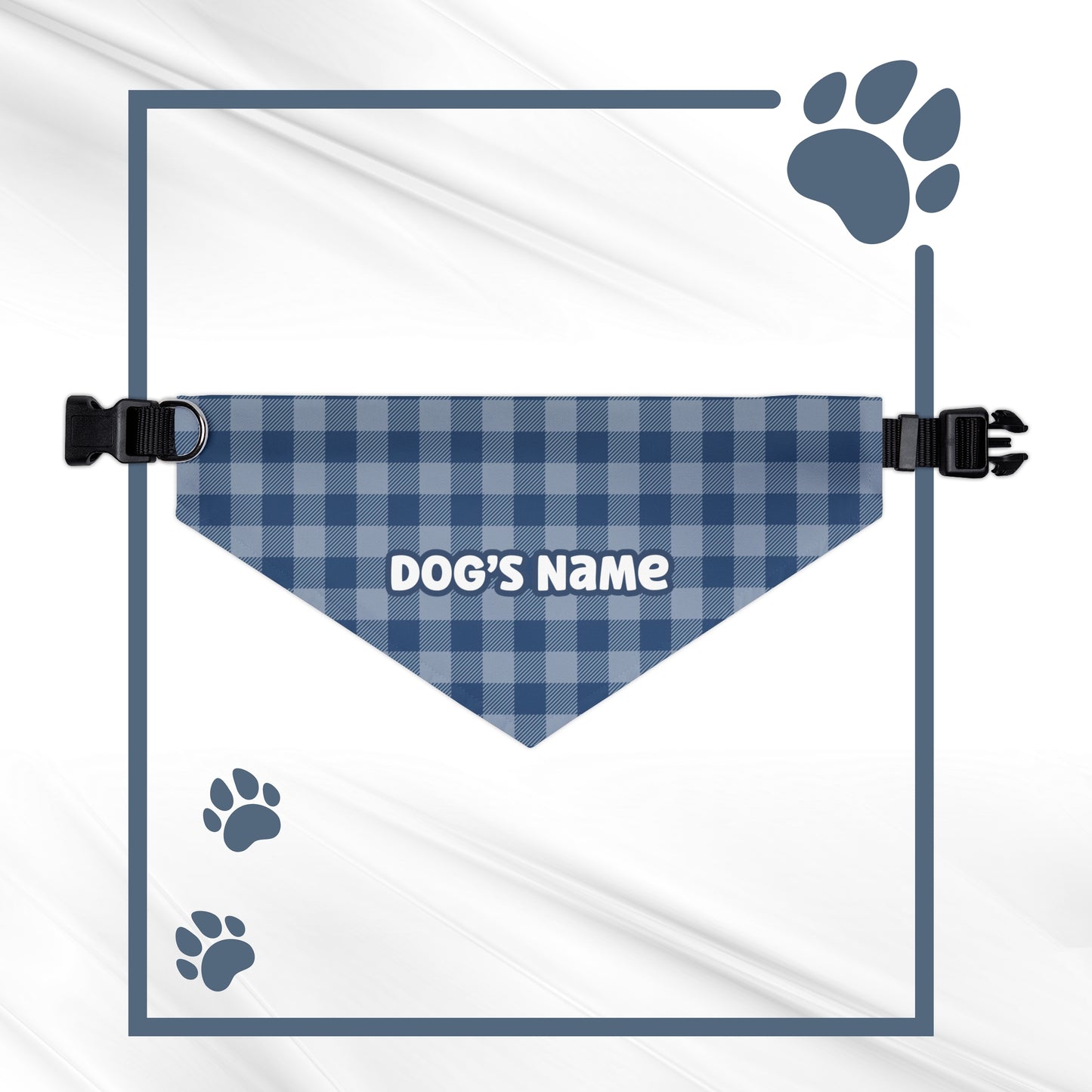 Checked Charm Personalized Dog Bandana With Adjustable Collar