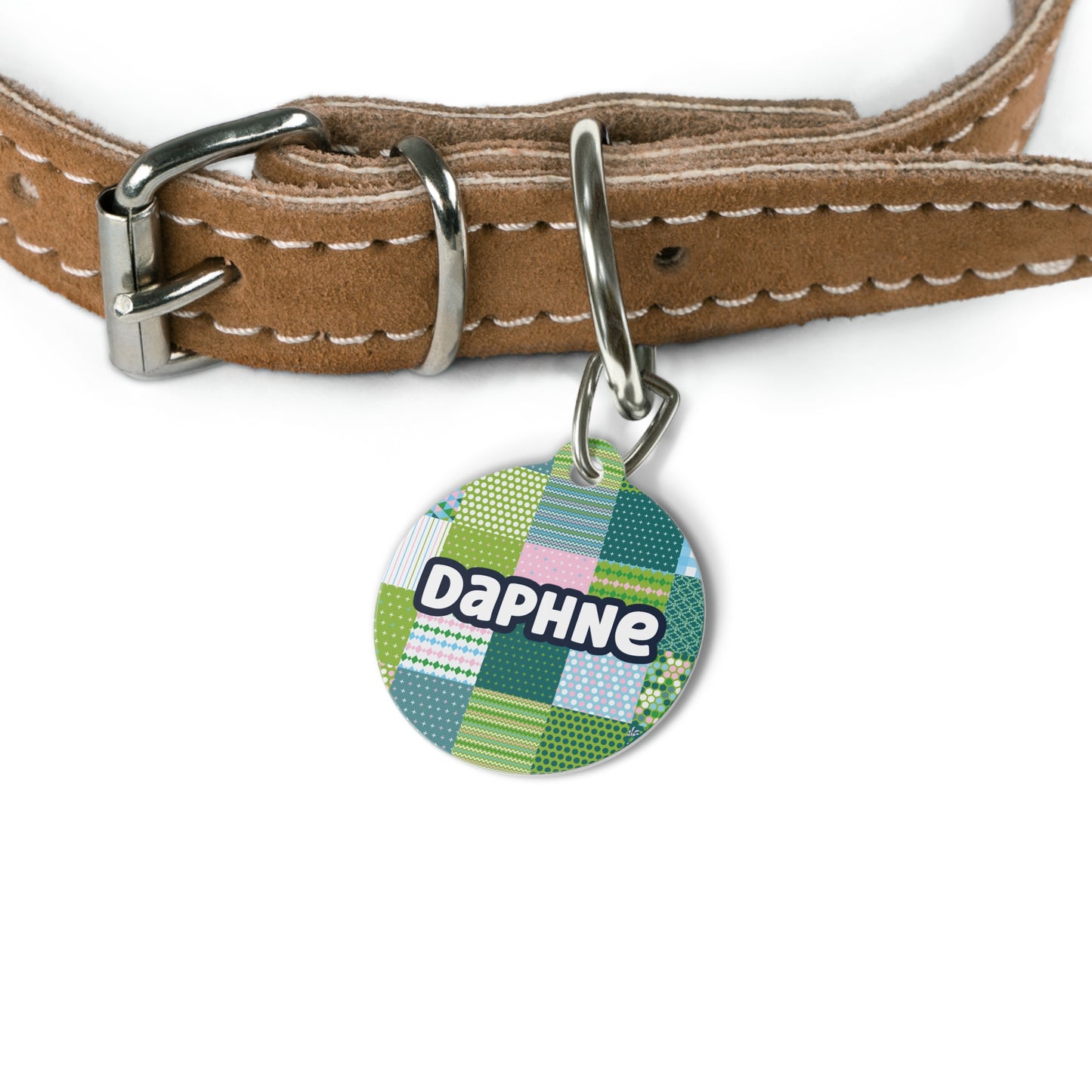 Patchwork Personalized Dog ID Tag