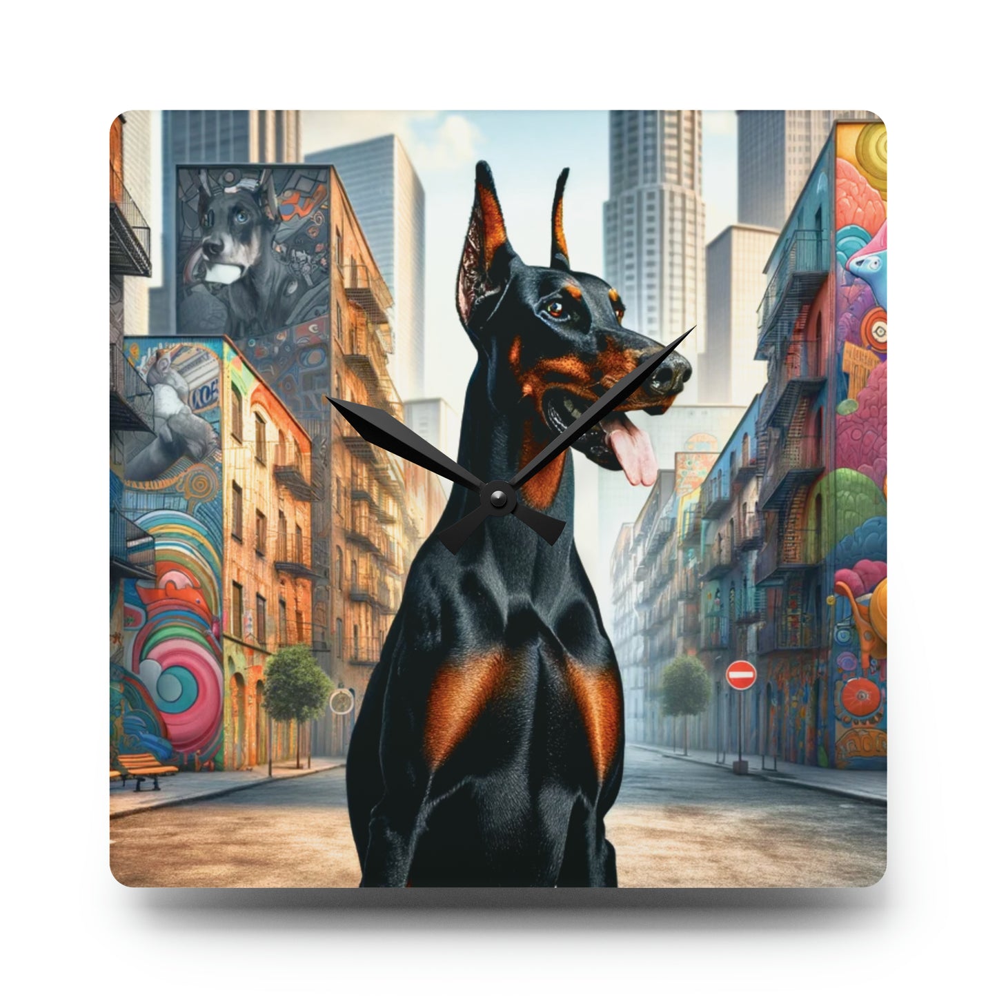 Cosmopolitan Canine Doberman Clock