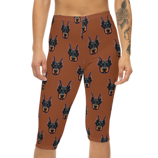 Doberman Heads Sienna Capri Leggings