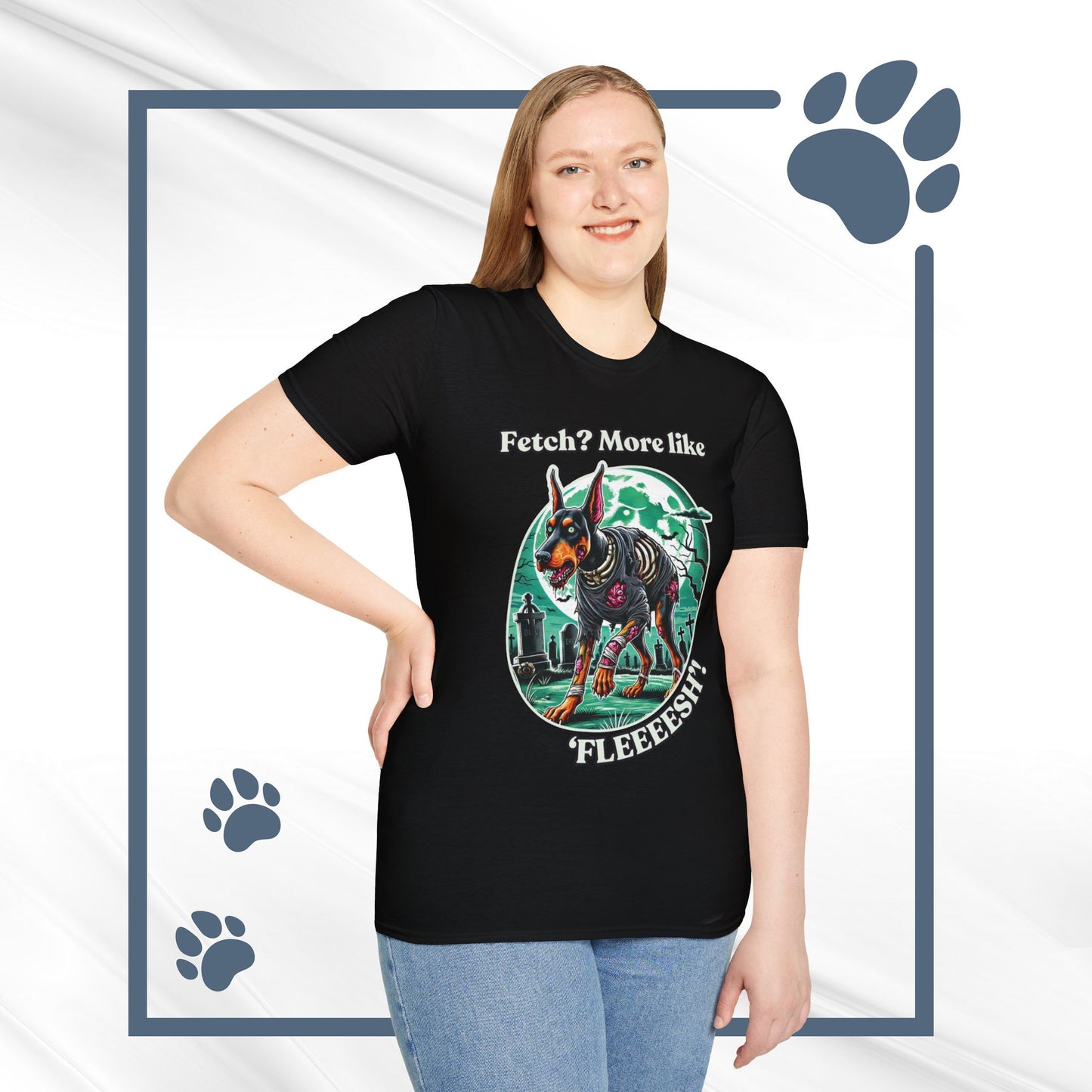 Halloween Zombie Doberman T-Shirt