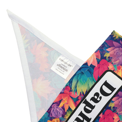 Pastel Succulents Dog Bandana - Personalized Colorful Pet Scarf in Two Sizes