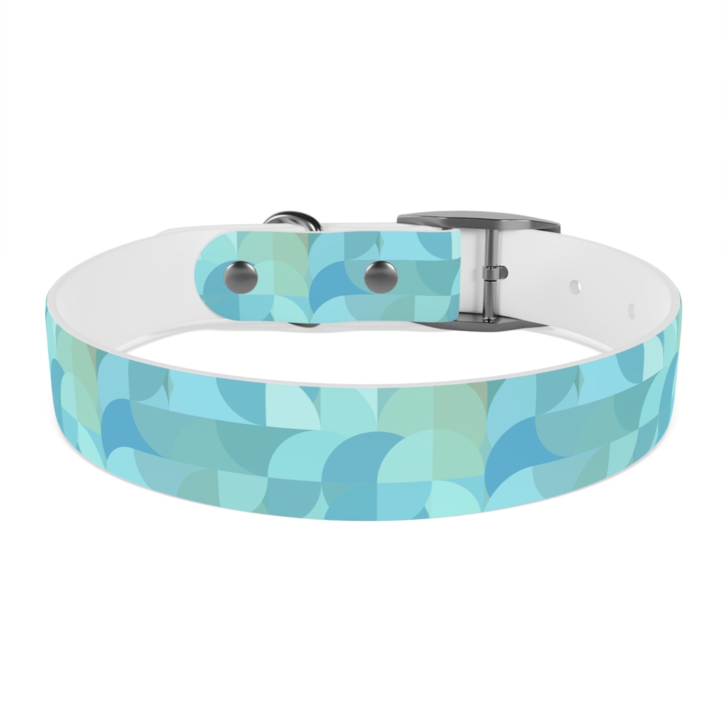 Turquoise Geometric Pattern Dog Collar