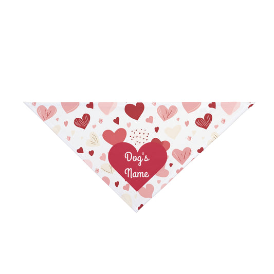 Love Paws Personalized Heart-Themed Dog Bandana