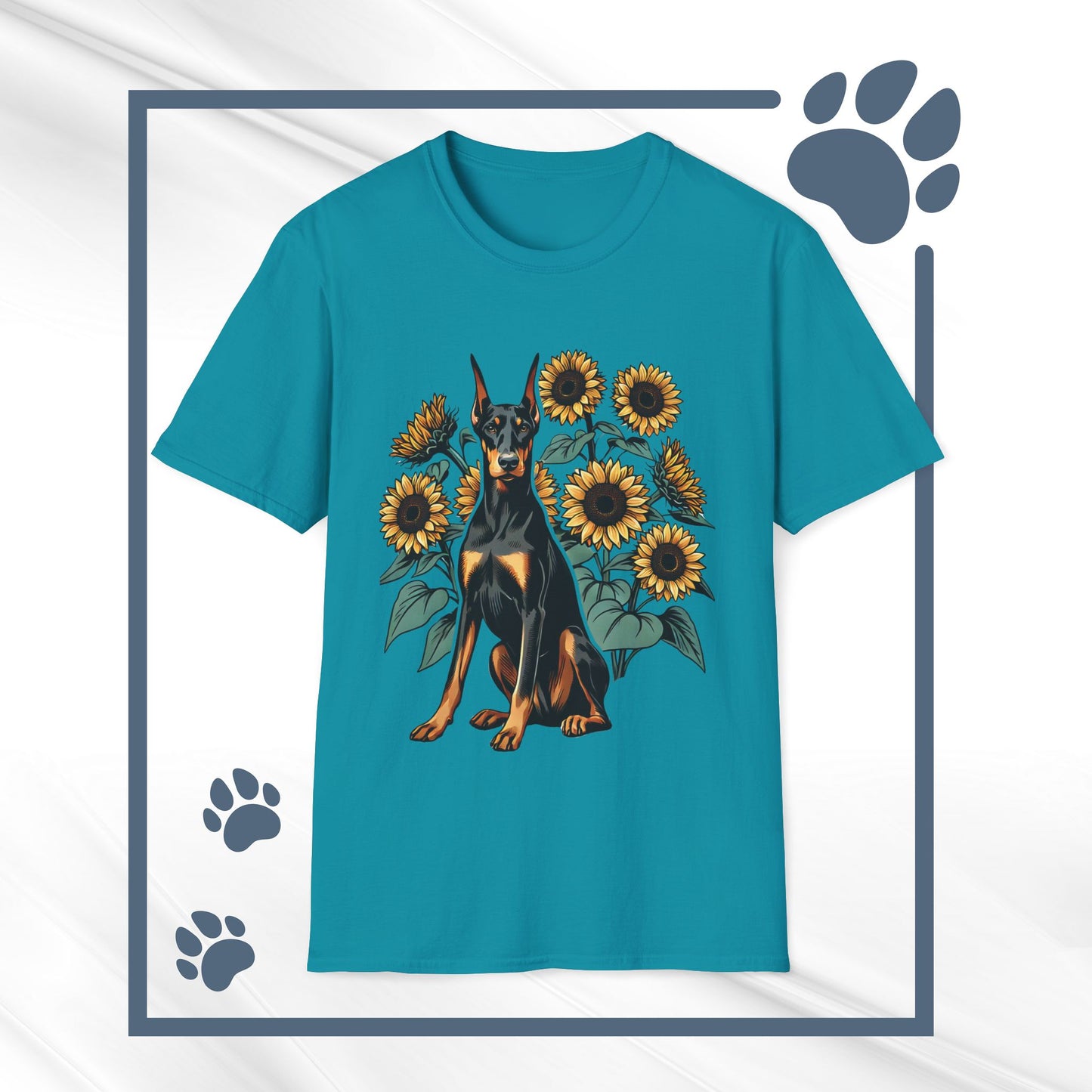 Doberman Sunflowers Unisex Tee