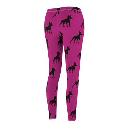 Passion Pink Doberman Silhouette Leggings