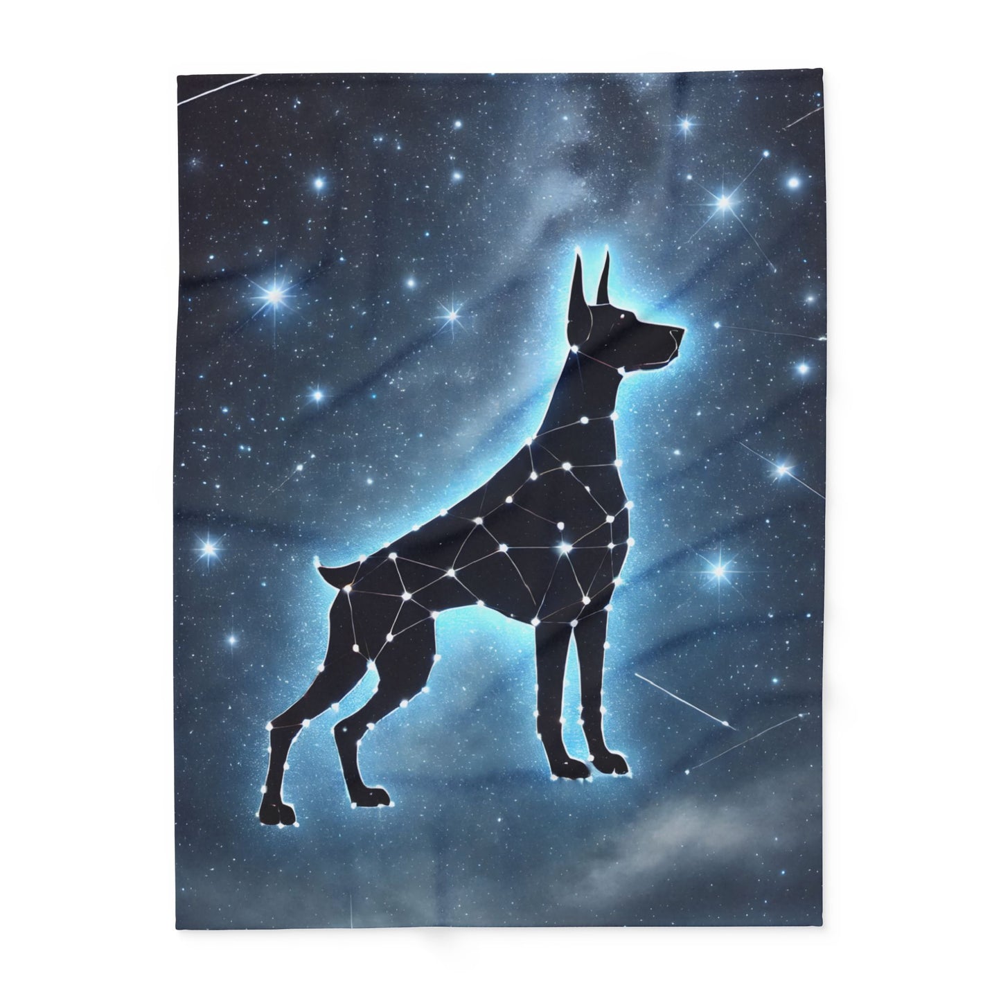 Doberman Dog Fleece Blanket - Starry Night Sky Throw