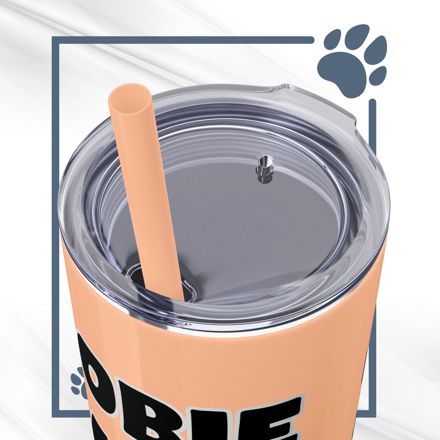 Dobie Mom Skinny Tumbler with Straw, 20oz