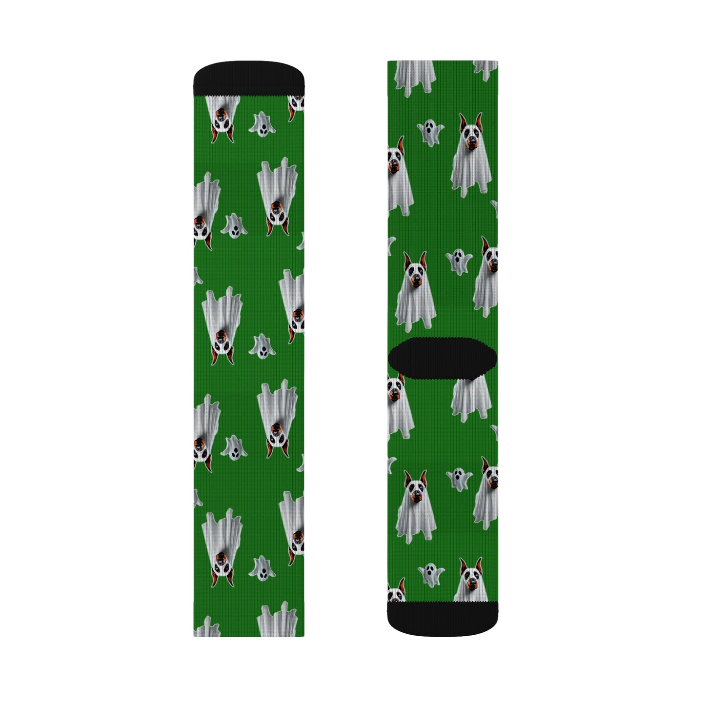 Ghoul Green Doberman Ghost Socks