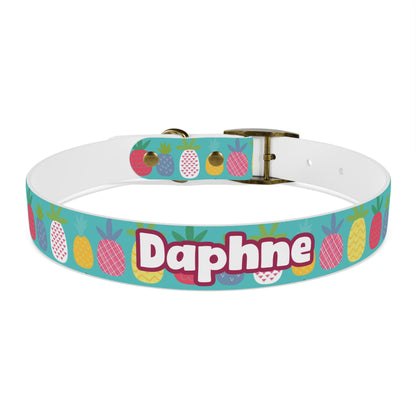 Funky Pineapples Personalized Dog Collar