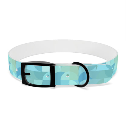 Turquoise Geometric Pattern Dog Collar