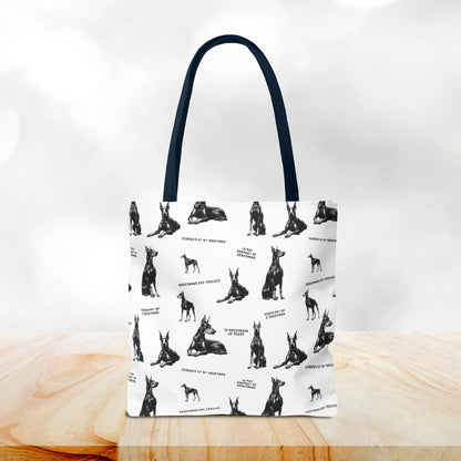 Doberman Quotes All Over Printed Tote Bag