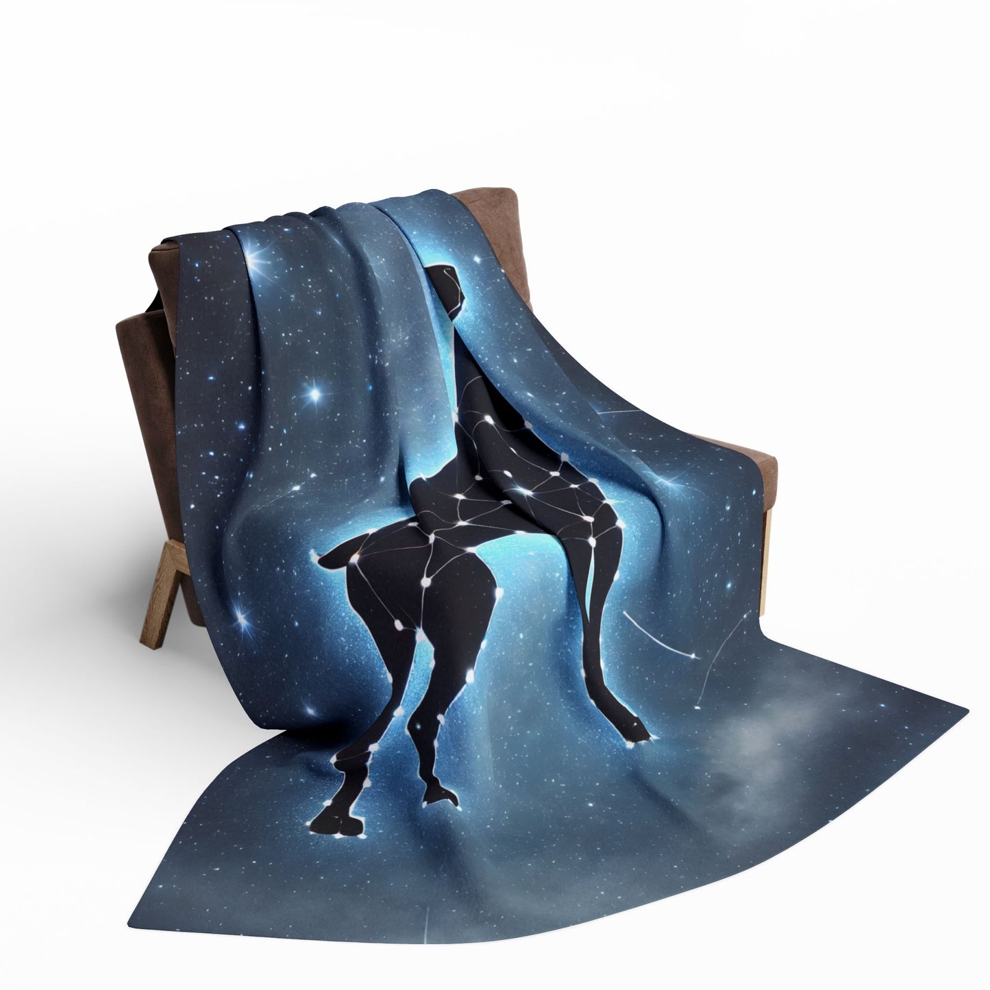 Doberman Dog Fleece Blanket - Starry Night Sky Throw