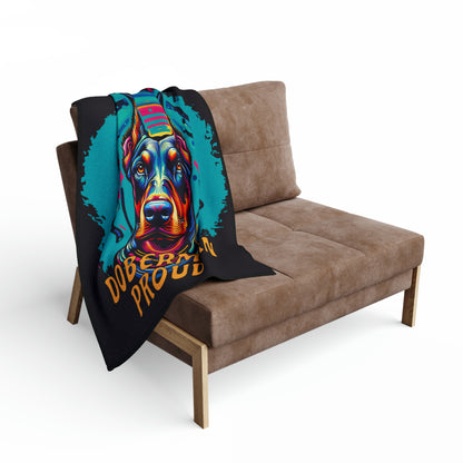 Doberman Proud Arctic Fleece Blanket