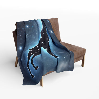 Doberman Dog Fleece Blanket - Starry Night Sky Throw