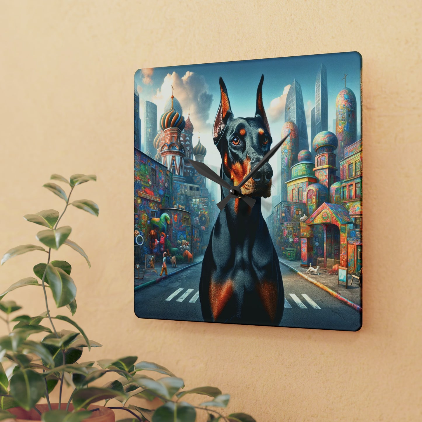 Metropolis Sentry Doberman Clock