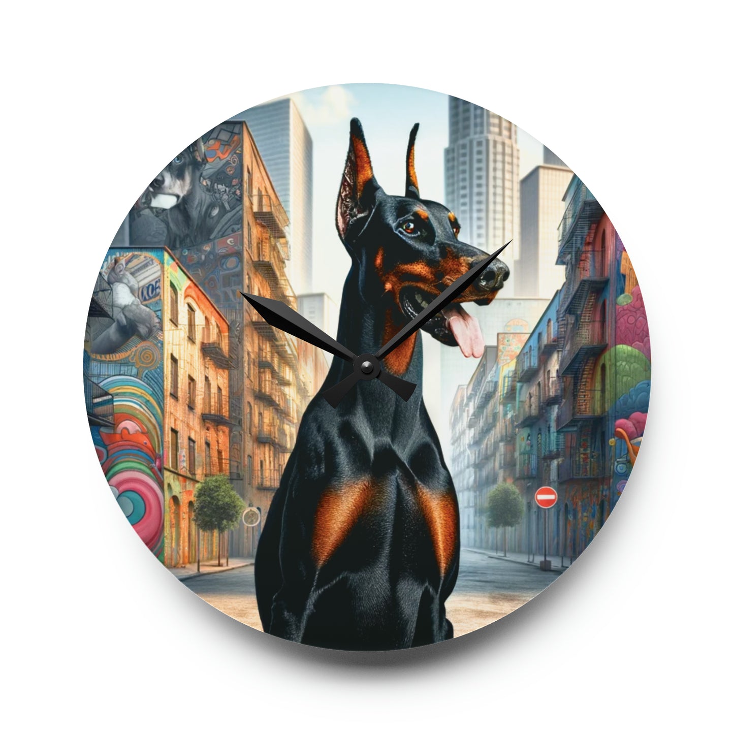 Cosmopolitan Canine Doberman Clock