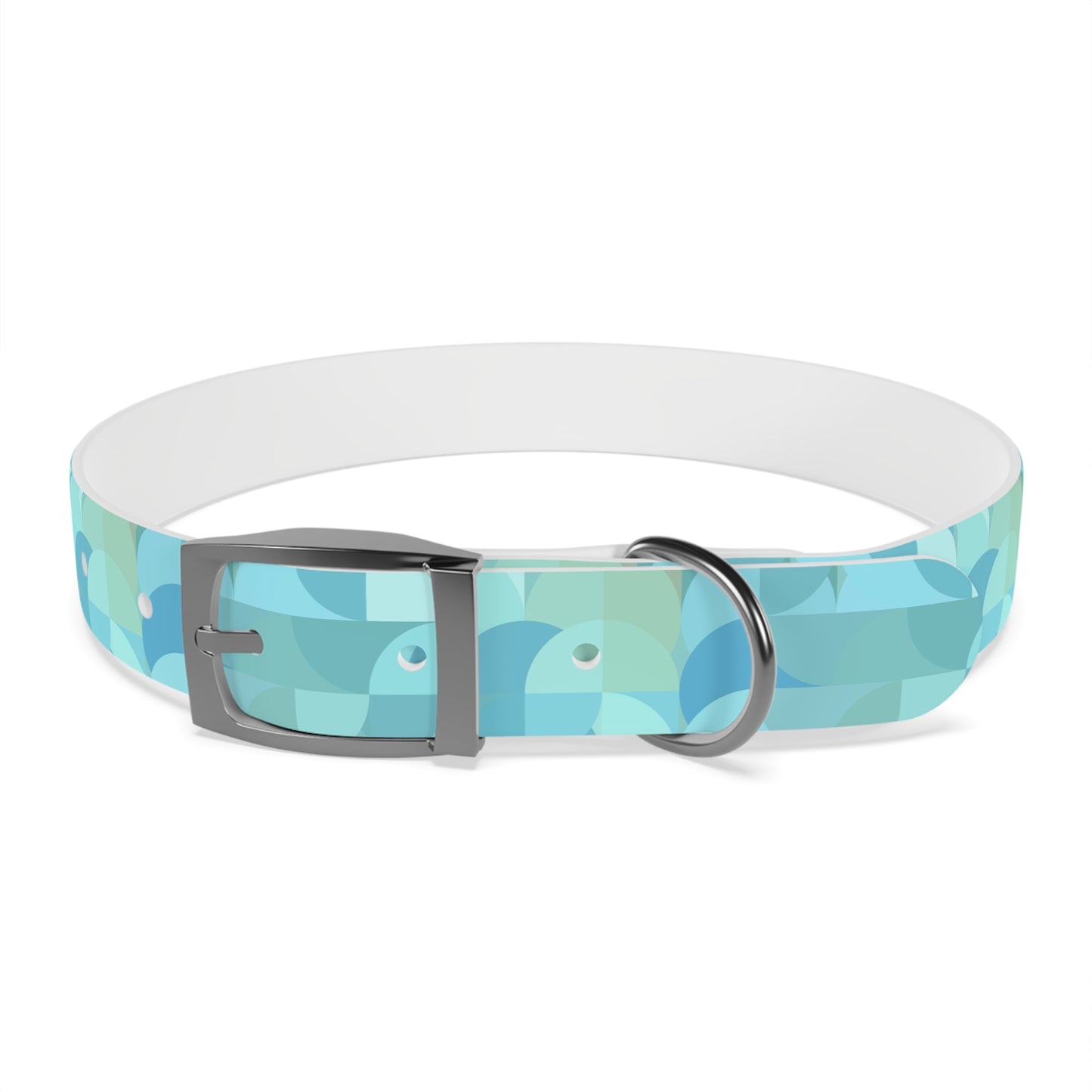 Turquoise Geometric Pattern Dog Collar