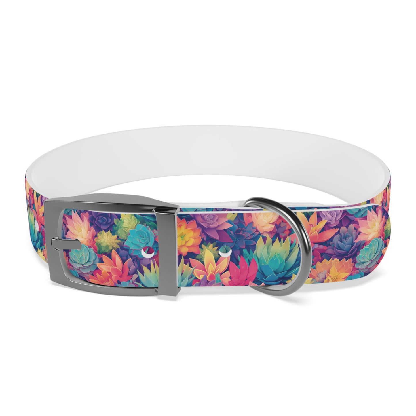 Personalized Pastel Succulents Dog Collar