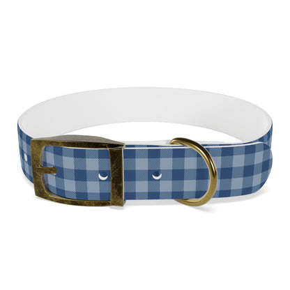 Navy Plaid Personalized Dog Collar