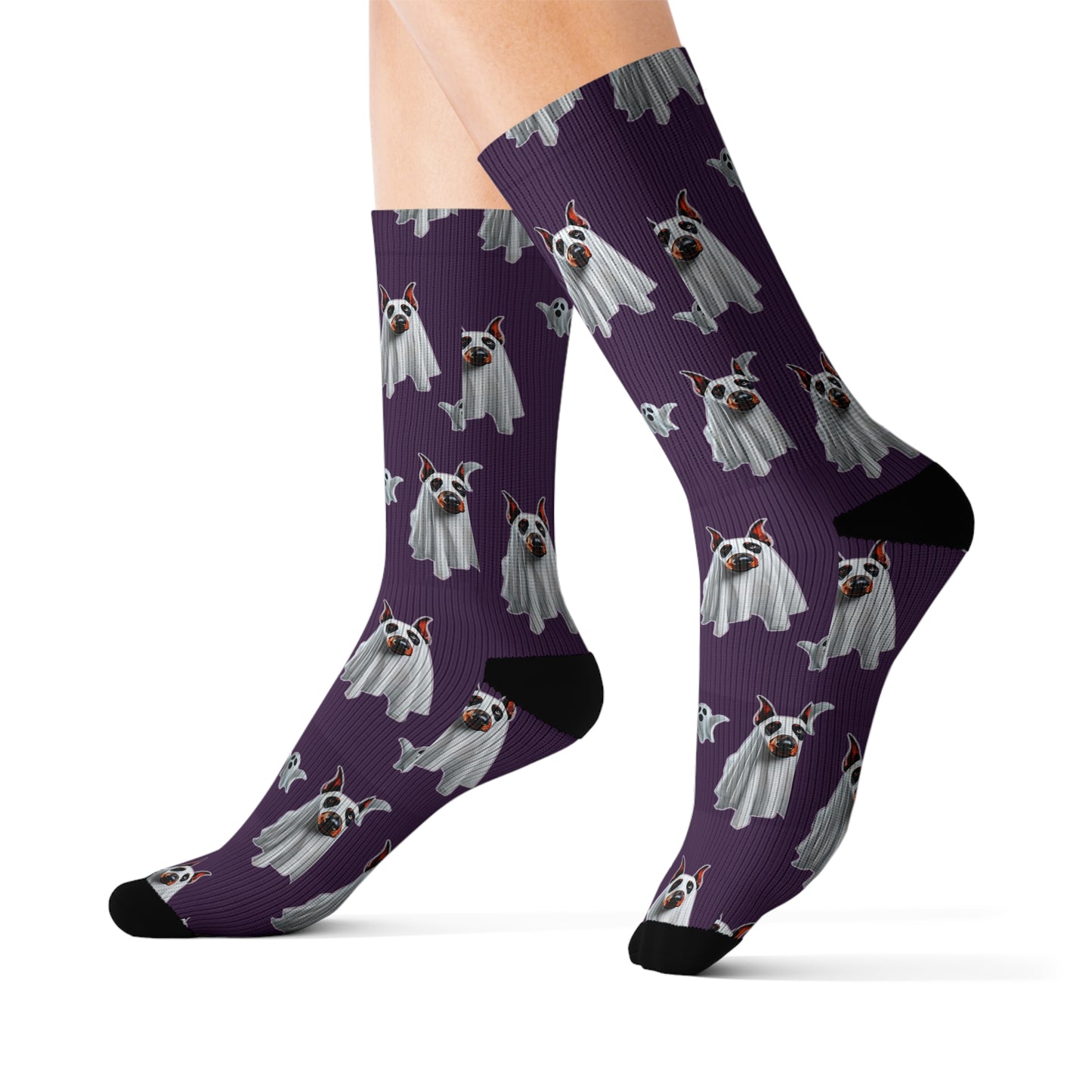 Mystic Purple Doberman Ghost Socks