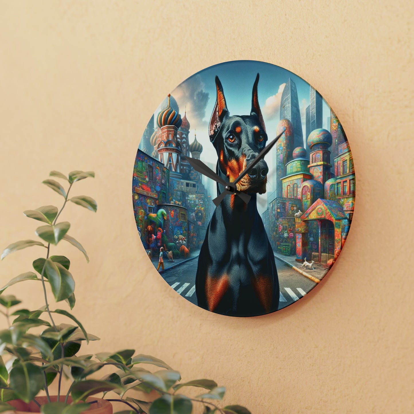 Metropolis Sentry Doberman Clock