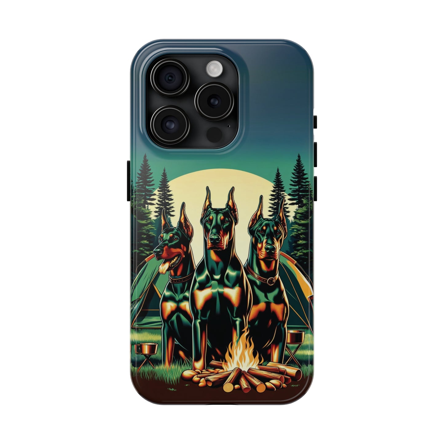 Campfire Dobermans Phone Case