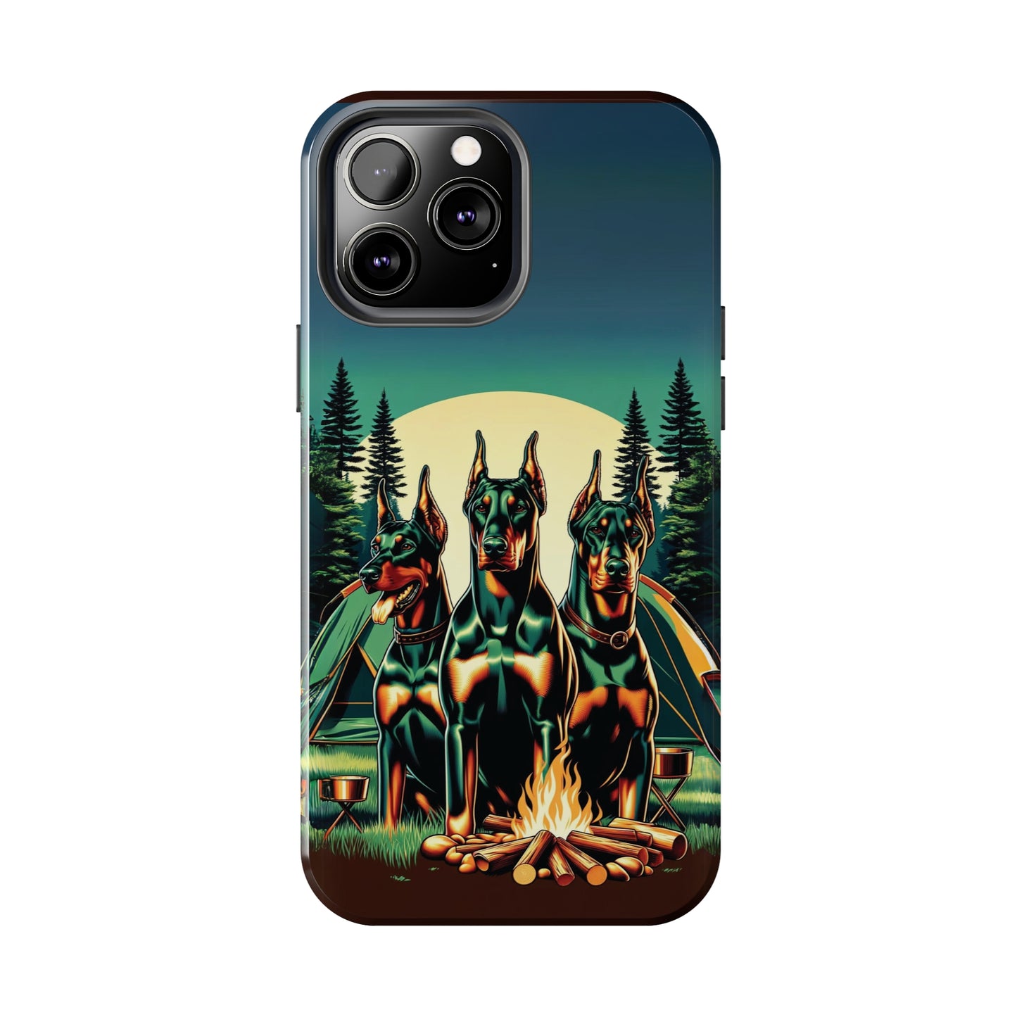 Campfire Dobermans Phone Case