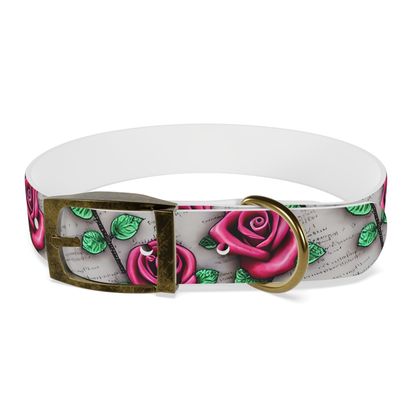 Vintage Roses Personalized Dog Collar