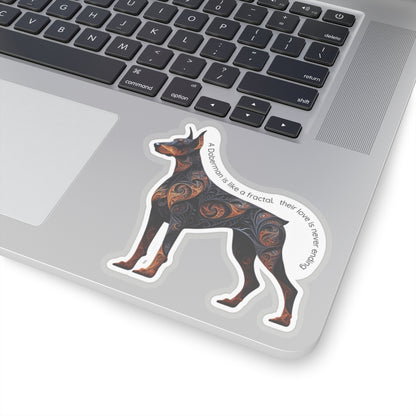 Fractal Doberman Kiss-Cut Sticker