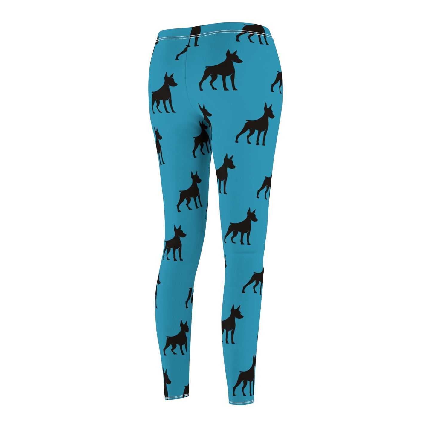 Turquoise Doberman Silhouette Leggings