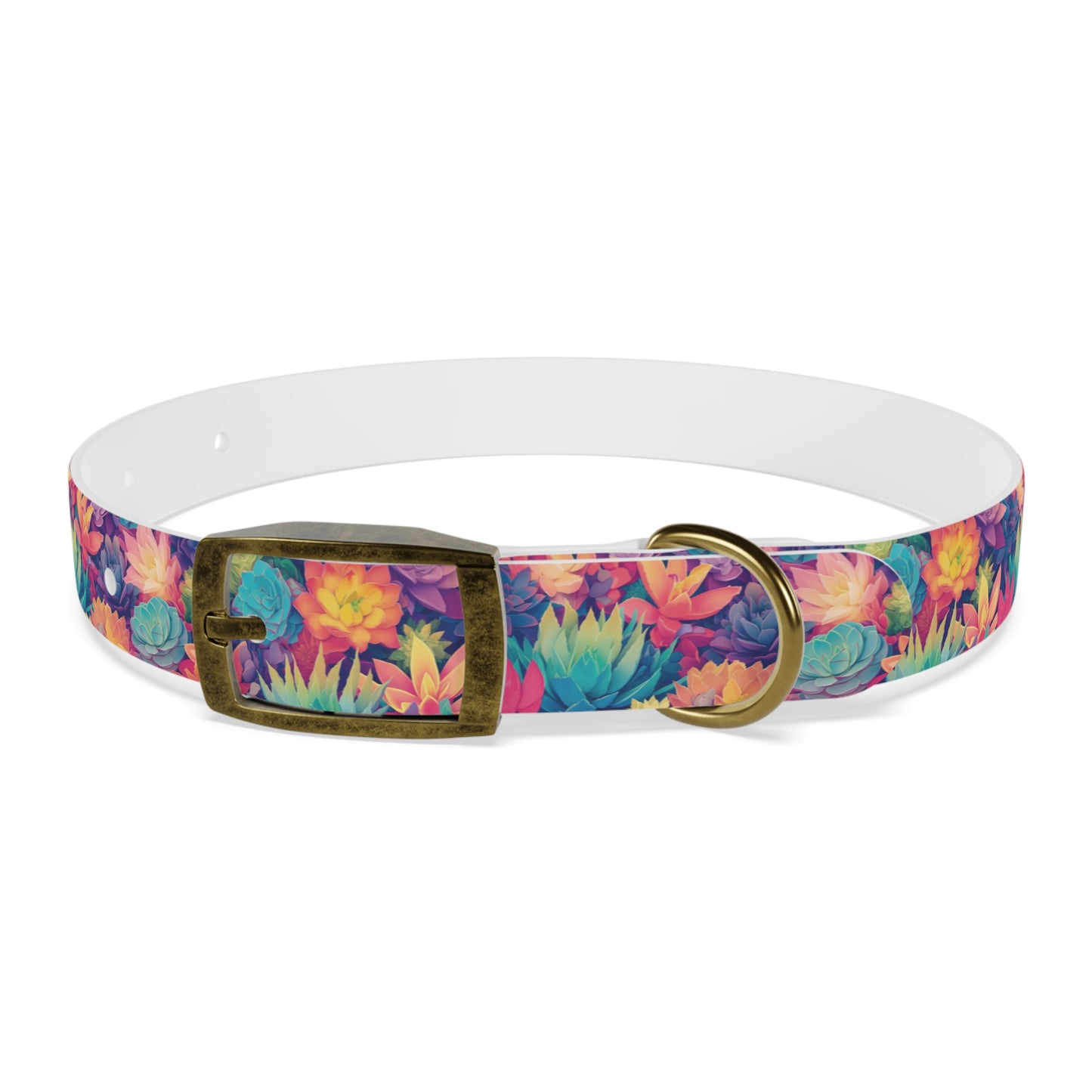 Personalized Pastel Succulents Dog Collar