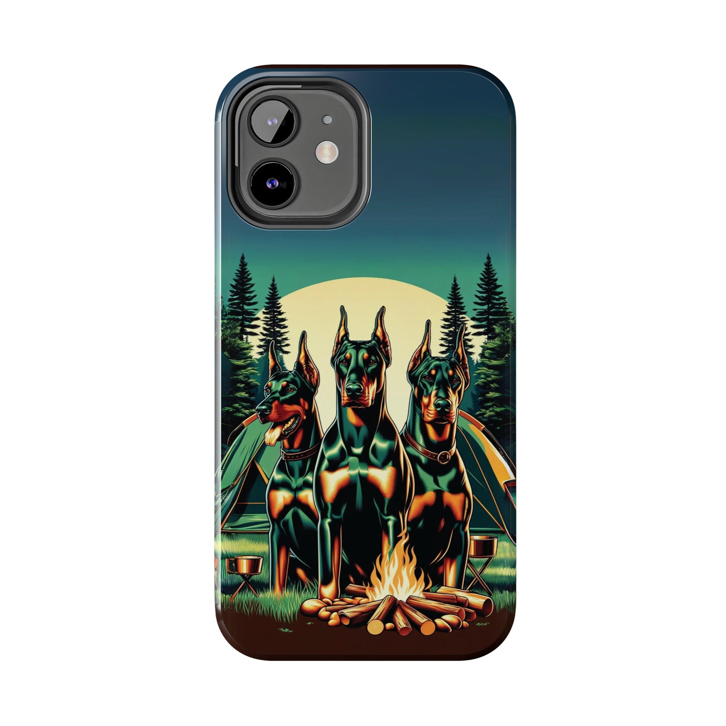 Campfire Dobermans Phone Case