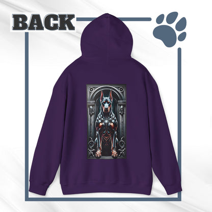 "Guardian of the House" Gothic Doberman Hoodie – Bold Streetwear for Dog Lovers