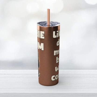 Dobie Mom Glitter Tumbler with Straw, 20oz