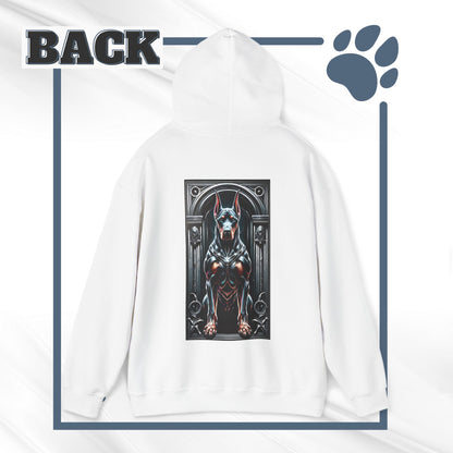 "Guardian of the House" Gothic Doberman Hoodie – Bold Streetwear for Dog Lovers