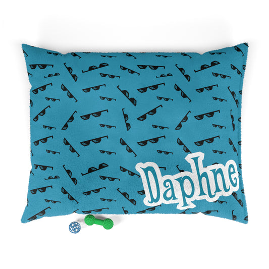 Turquoise Shades Personalized Dog Bed - FREE Shipping!