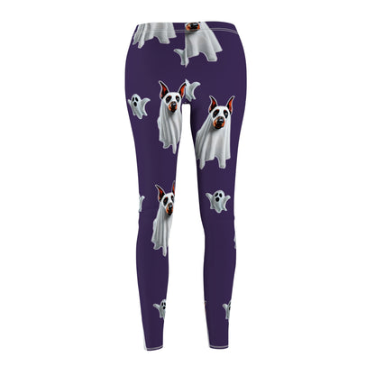 Ghostly Doberman Leggings Mystic Purple