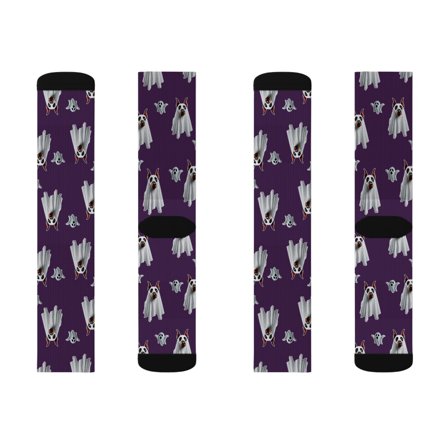 Mystic Purple Doberman Ghost Socks