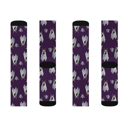 Mystic Purple Doberman Ghost Socks