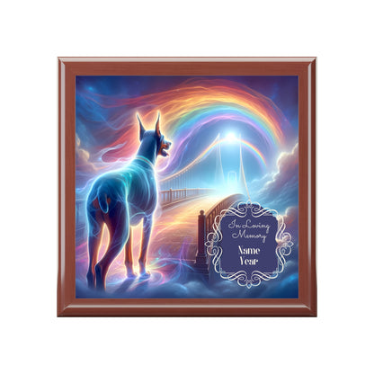 Rainbow Bridge Dobermann Keepsake Box